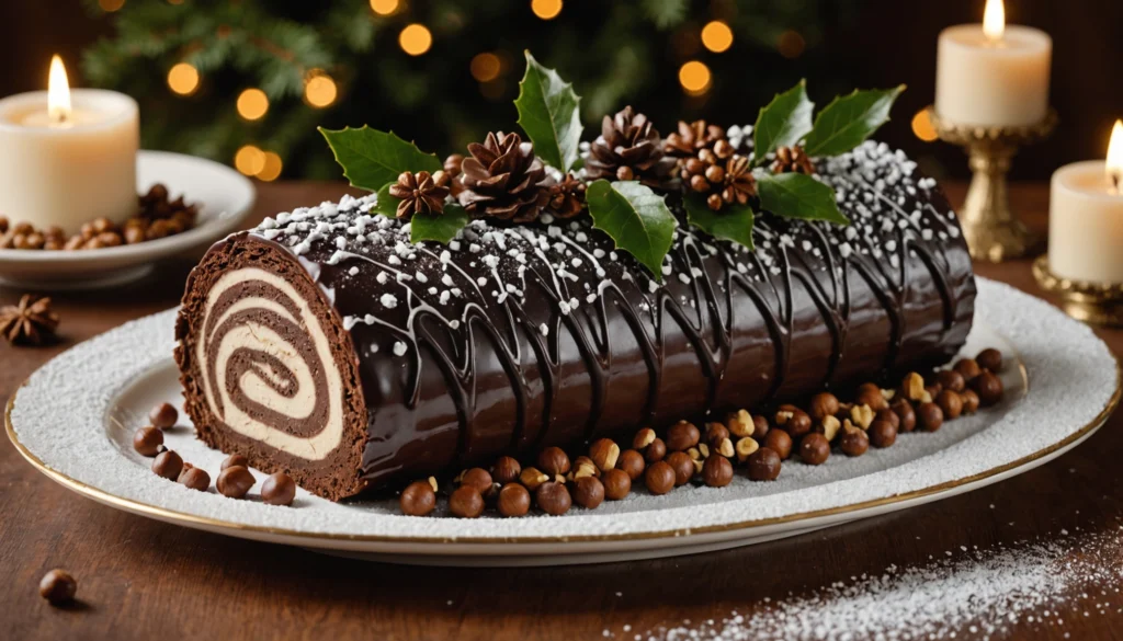 buche de noel chocolat noisette